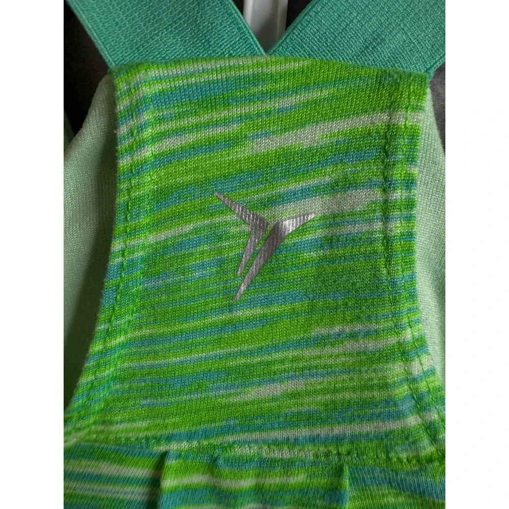 Old Navy Active Girls XS Green Striped Tank Top Athletic Layering Go-Dry - Picture 4 of 10